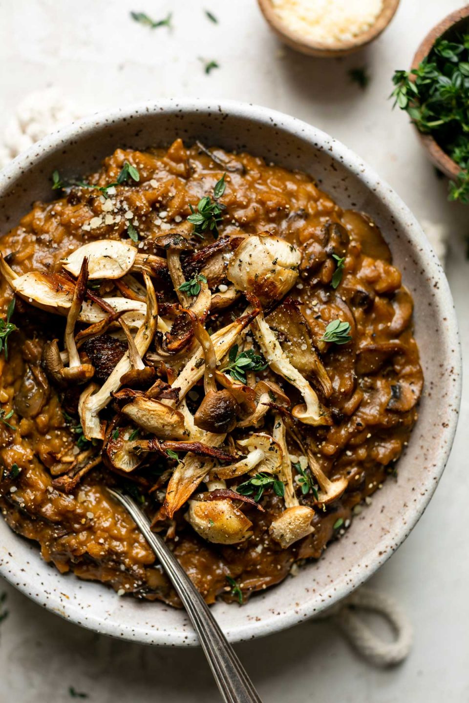 Vegetarisches Risotto mit Steinpilzen
